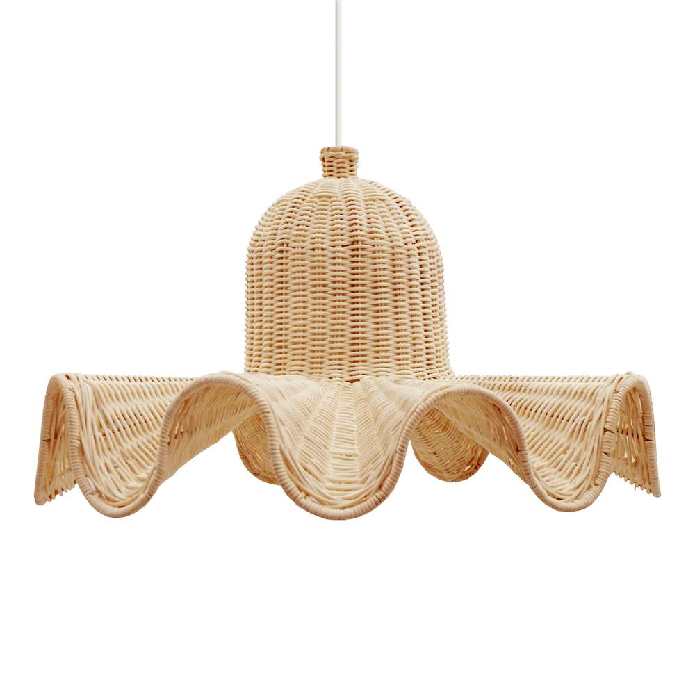 LSRA-0021-01.jpg Scalloped Rattan Lampshade - Image 1