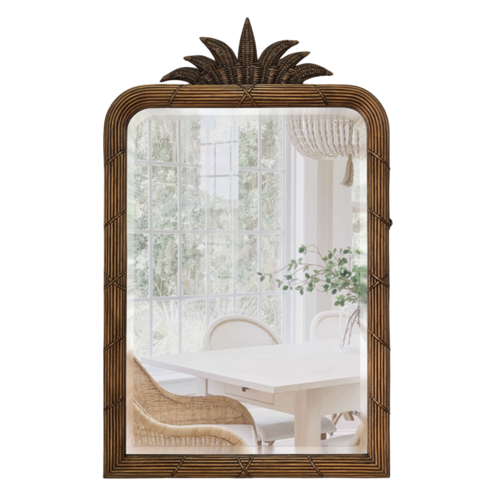 82009-01 Havana Rattan Mirror - Image 1